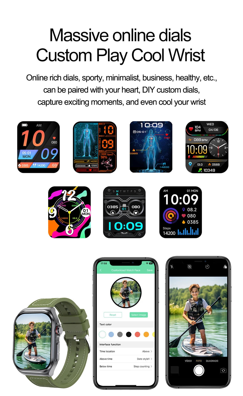 2.04" AI Medical Smartwatch, Blood Lipids, Uric Acid, ECG+PPG, Bluetooth Call, Waterproof