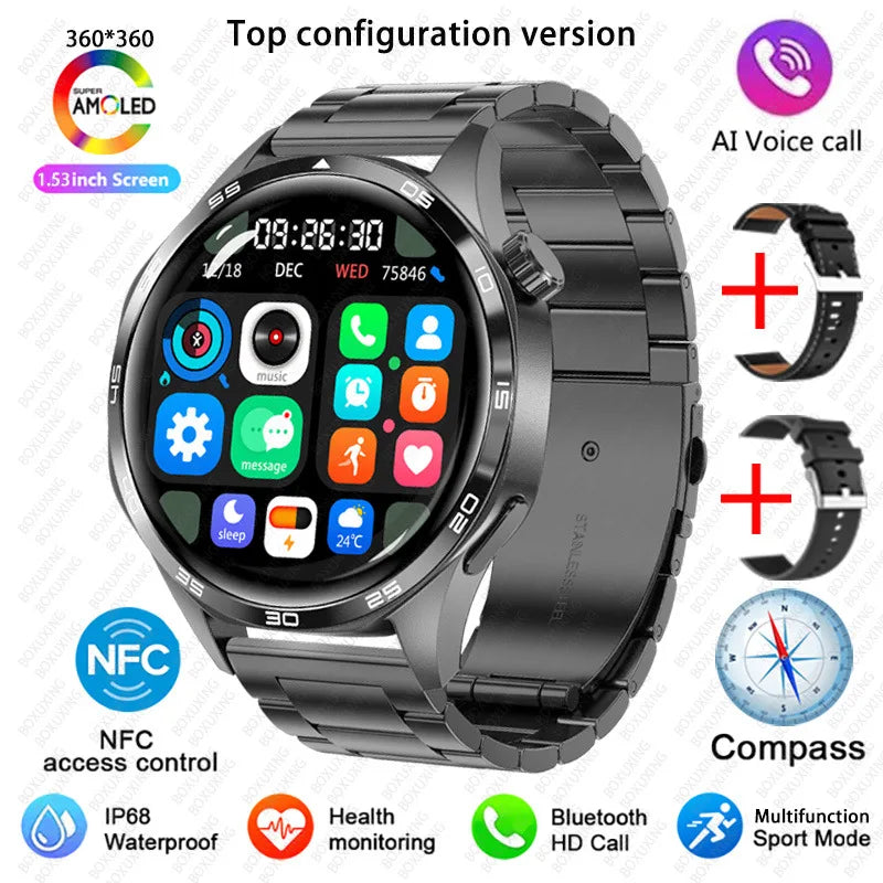 Smart Watch 5 Pro: AMOLED HD, Bluetooth Call, GPS, NFC, Fitness & Health Tracker