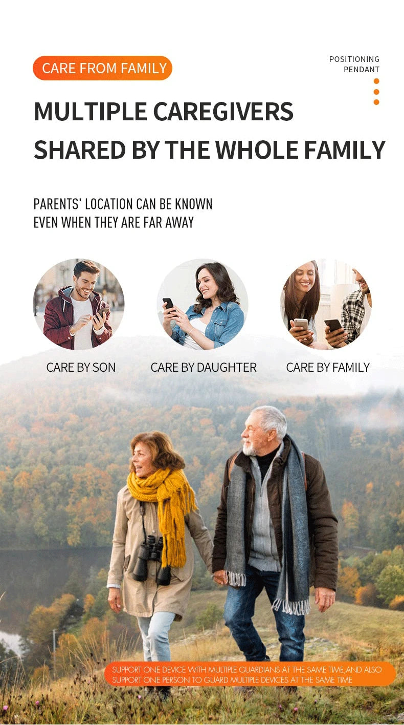 IP67 Waterproof 4G Smart GPS Locator Necklace for Kids, Elderly, and Students with SOS, Phone Pendant, and Remote Monitor