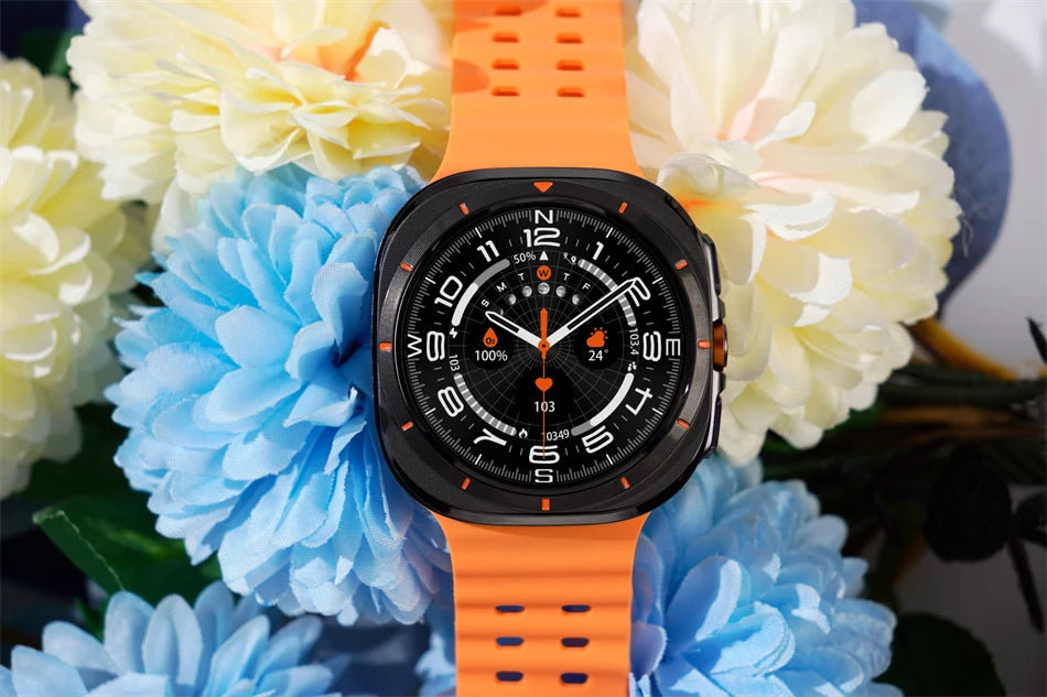 GPS AMOLED Smartwatch: Outdoor Sports, BT Calling, NFC, IP68