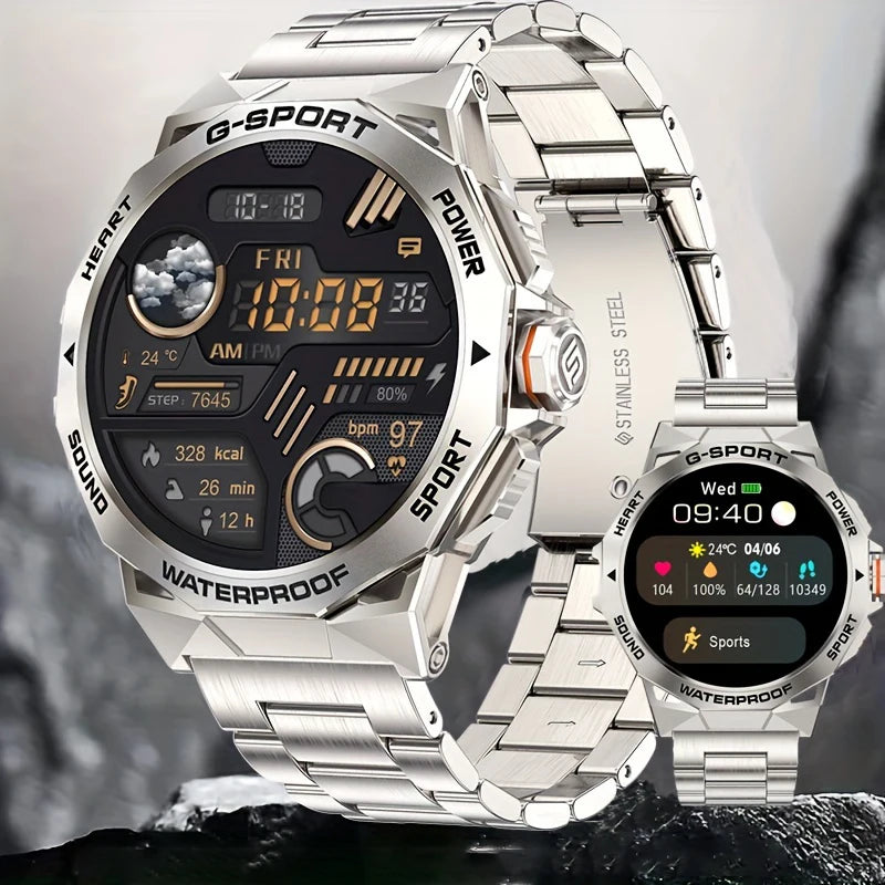 1.43" AMOLED Smart Watch for Men – Bluetooth Calls, Fitness Tracker, Heart Rate & Blood Pressure Monitor