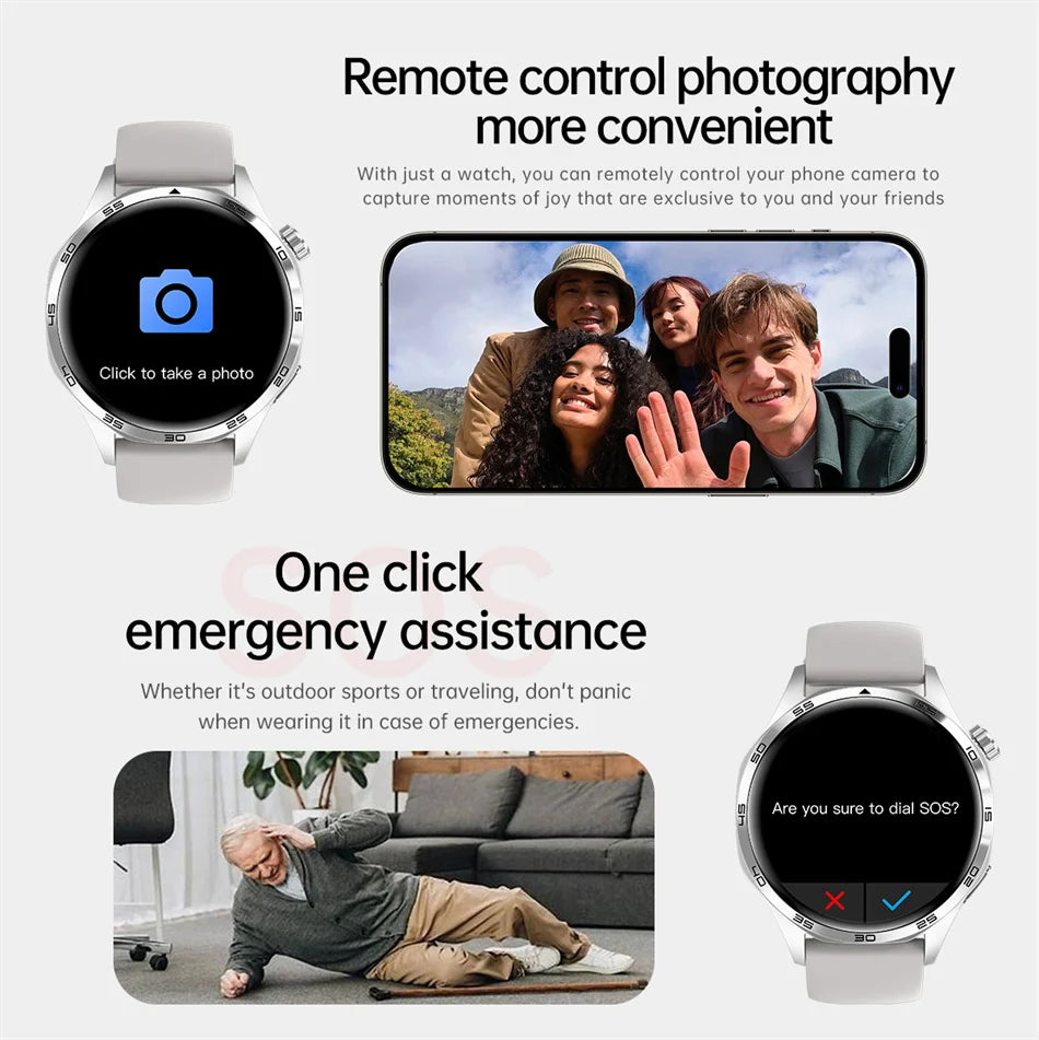GPS Smartwatch Men 5 Pro AMOLED HD Bluetooth Call NFC Waterproof Heart Rate Fitness Watch