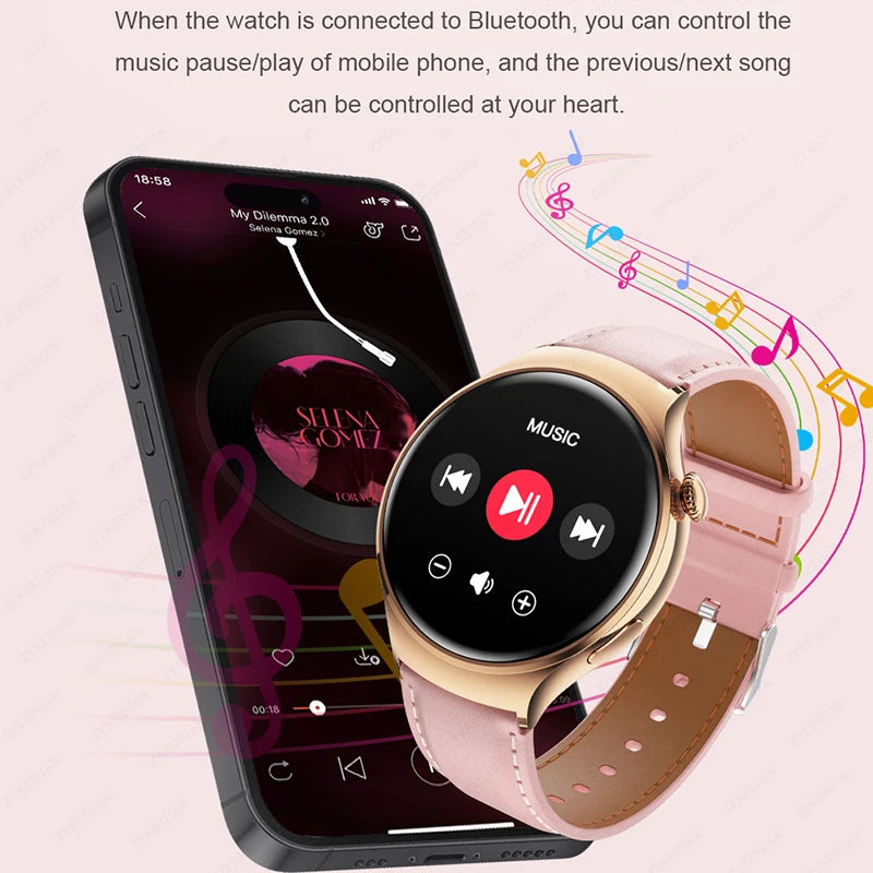 Mini AMOLED Smartwatch Women, 360*360 HD, NFC, IP68, Health & Heart Rate Monitor