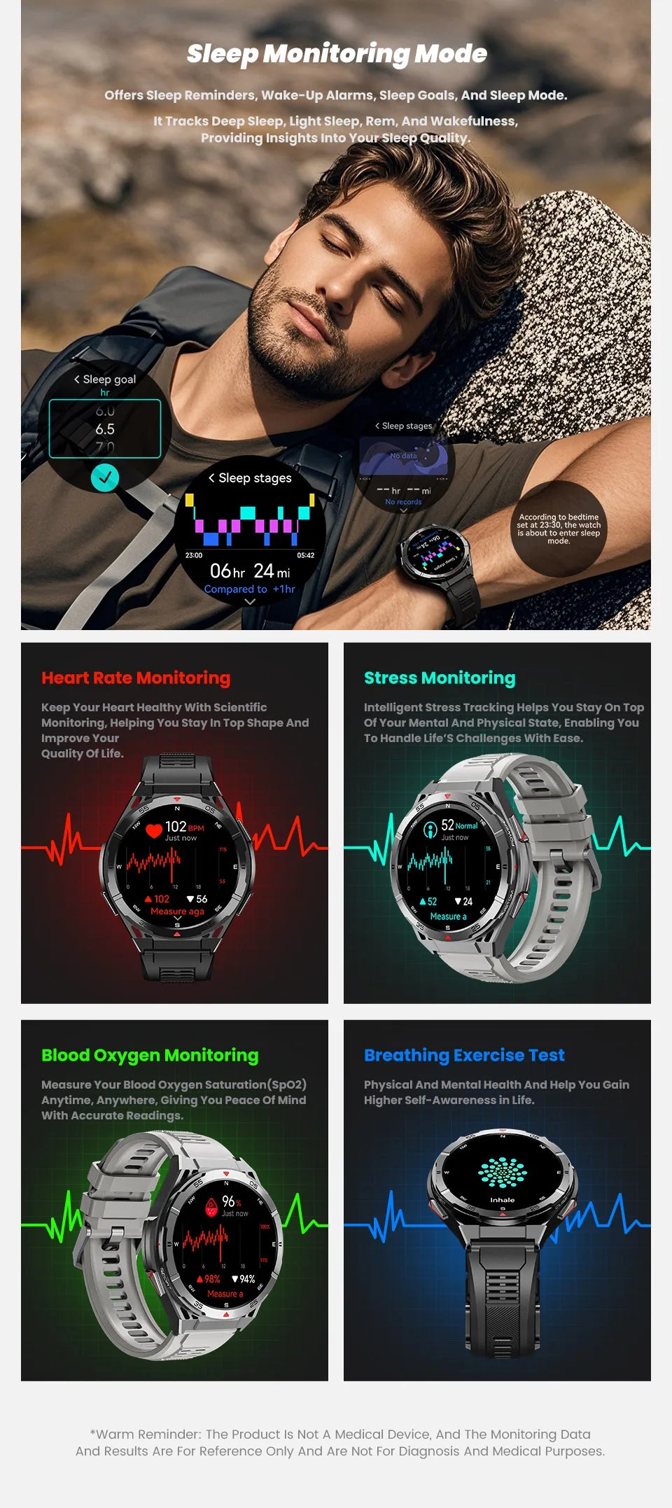 GPS Outdoor Smartwatch: 1.43" AMOLED, Heart Rate Monitor, Bluetooth Calling, IP69K Waterproof