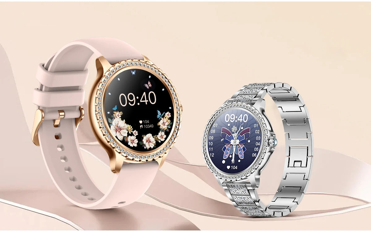 Gold Luxury Women's Smartwatch | 1.32" HD AMOLED Screen, Voice Call & Fitness Tracker