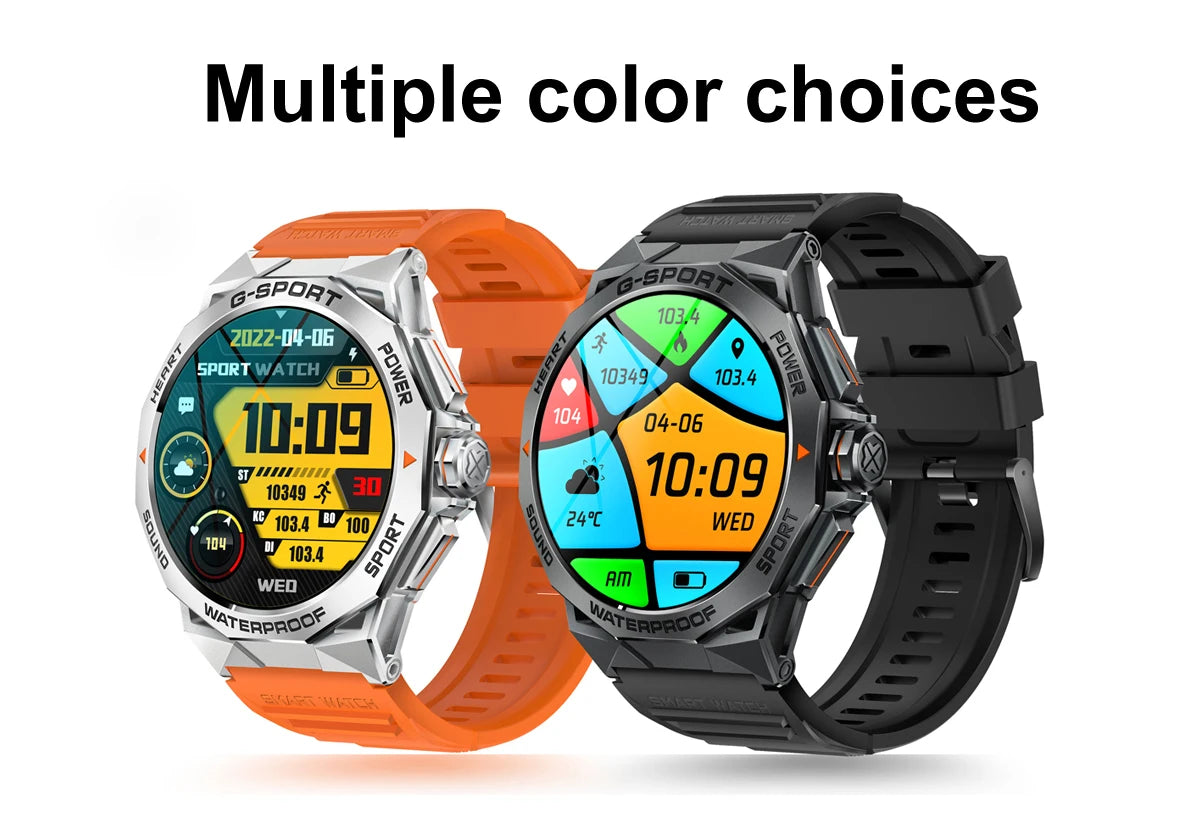 1.43" AMOLED Smart Watch for Men – Bluetooth Calls, Fitness Tracker, Heart Rate & Blood Pressure Monitor