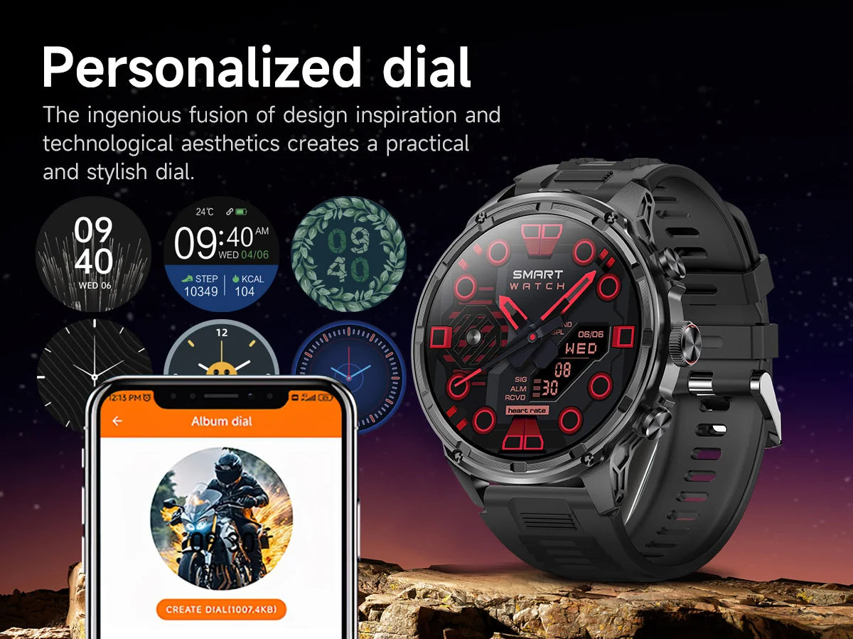 1.85" Ultra HD Smartwatch with NFC, Bluetooth Calling, 710mAh Battery, Fitness & Health Tracking