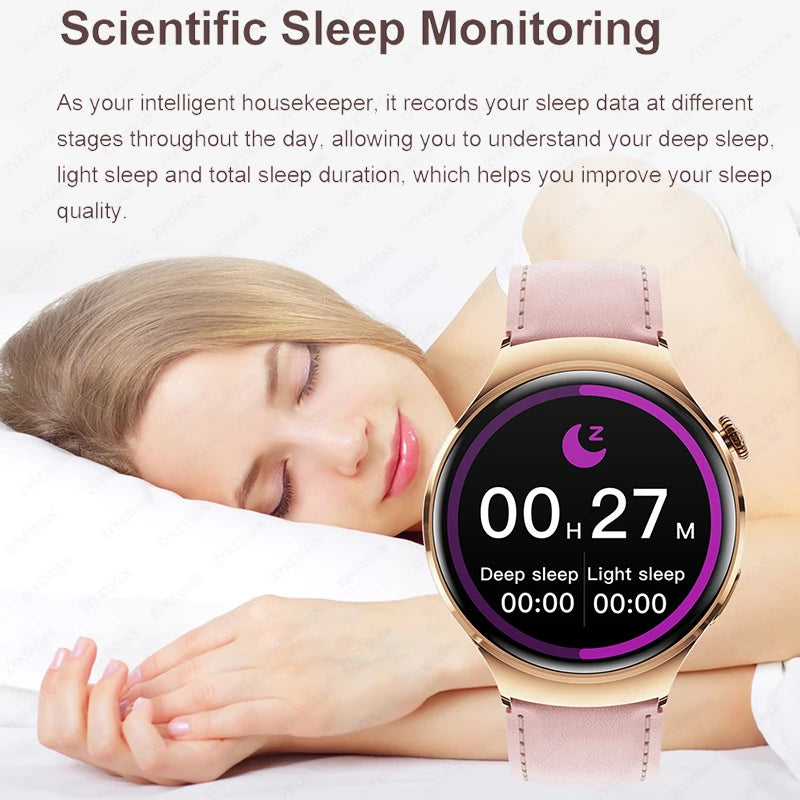 Mini AMOLED Smartwatch Women, 360*360 HD, NFC, IP68, Health & Heart Rate Monitor