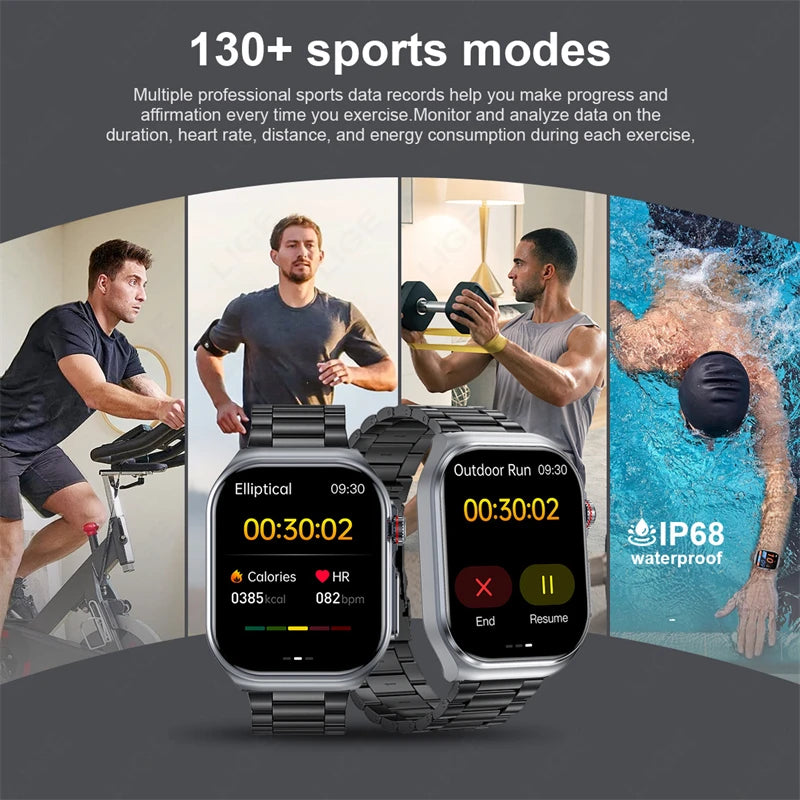 2.04" AI Medical Smartwatch, Blood Lipids, Uric Acid, ECG+PPG, Bluetooth Call, Waterproof