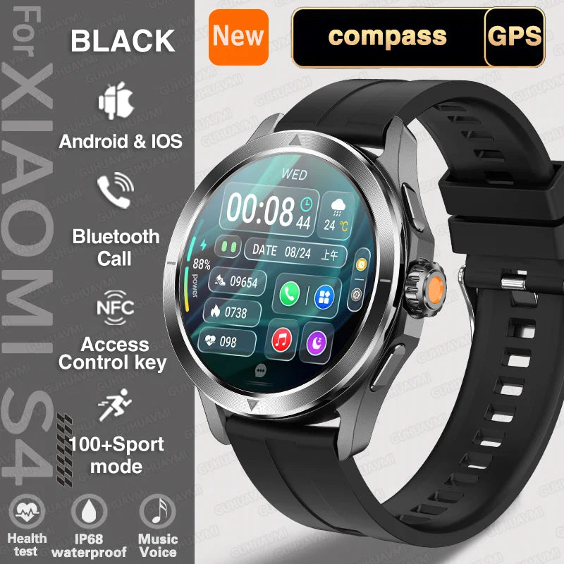2024 S4 Ultra Smartwatch - AMOLED GPS Bluetooth NFC Call 5ATM Waterproof Fitness Tracker