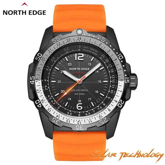 Luminous Digital Solar Military Watch | Waterproof 50m Sport Wristwatch.