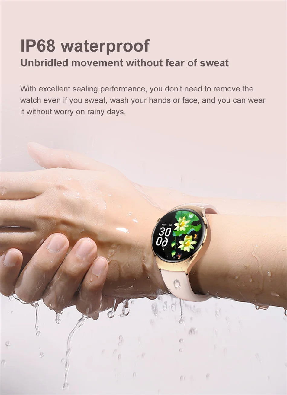 Mini AMOLED Smartwatch Women, 360*360 HD, NFC, IP68, Health & Heart Rate Monitor