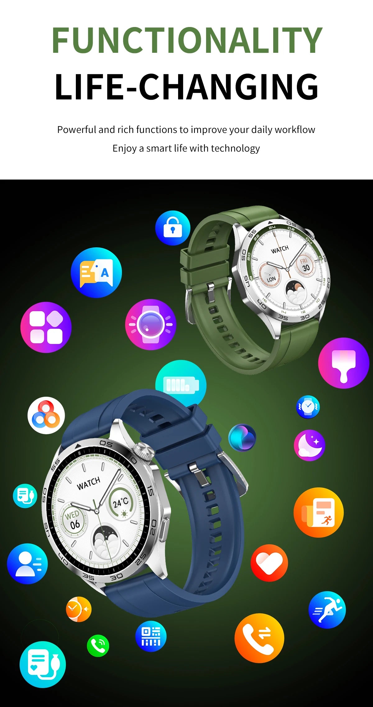2024 Men's Smartwatch | Bluetooth Calling, IP68 Waterproof, Heart Rate Monitor, Fitness Tracker