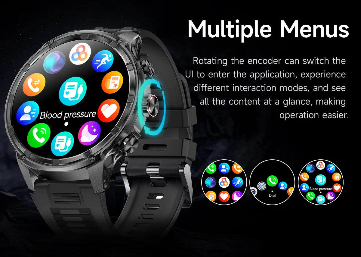 1.85" Ultra HD Smartwatch with NFC, Bluetooth Calling, 710mAh Battery, Fitness & Health Tracking