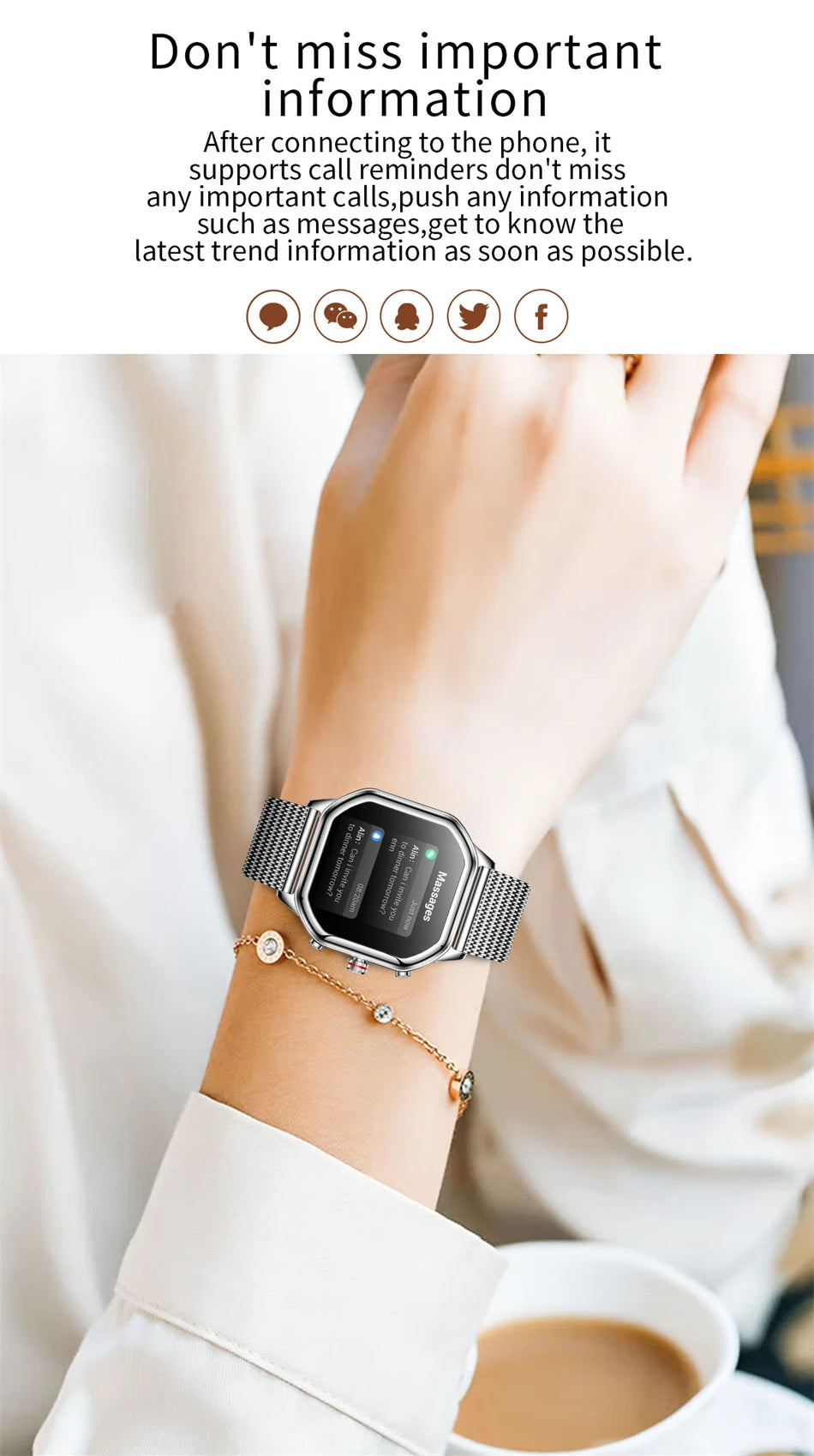 2024 Women’s Smart Watch 1.4" AMOLED Health Tracker Waterproof Bluetooth Call