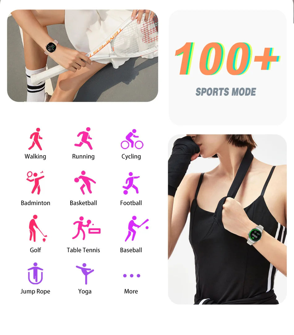Mini AMOLED Smartwatch Women, 360*360 HD, NFC, IP68, Health & Heart Rate Monitor
