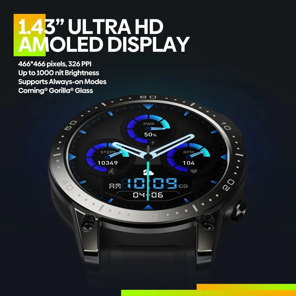 Ultra HD AMOLED Smartwatch | Voice Calling, 100+ Sports Modes, 24H Health Monitoring
