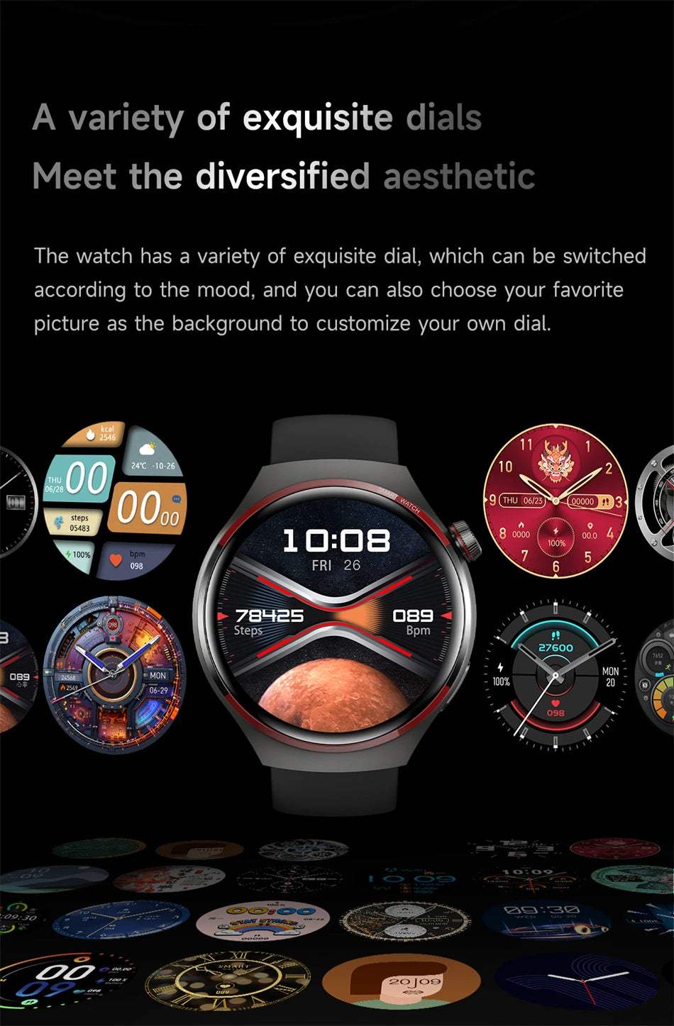 4 PRO Space Exploration Smartwatch HD GPS NFC Bluetooth Call Heart Rate & Fitness Tracker
