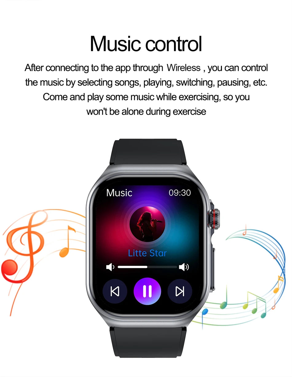 2.04" AI Medical Smartwatch, Blood Lipids, Uric Acid, ECG+PPG, Bluetooth Call, Waterproof