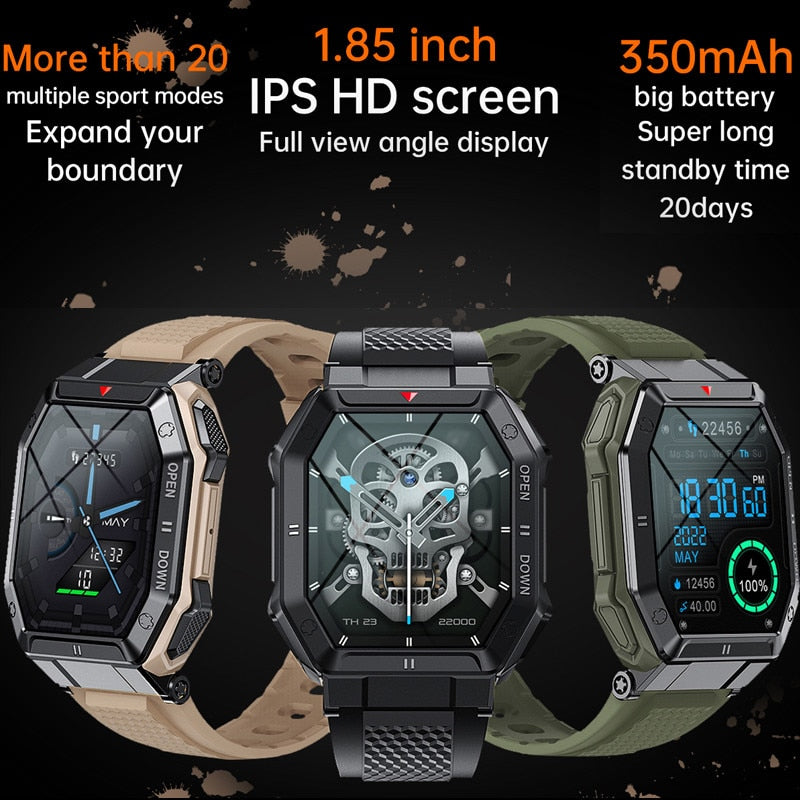 All-in-One Android iOS Smartwatch | IP68 Waterproof Health Monitor Bluetooth Call Watch.