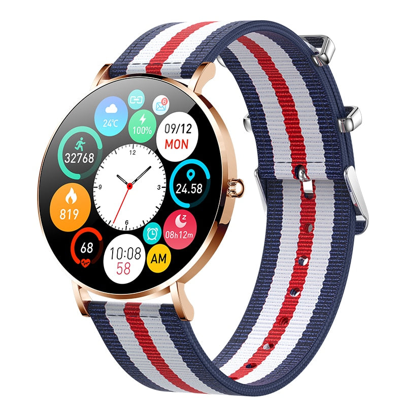 Women Ultra Thin Smart Watch | AMOLED 360*360 HD Call Reminder Always Show Time Smartwatch.