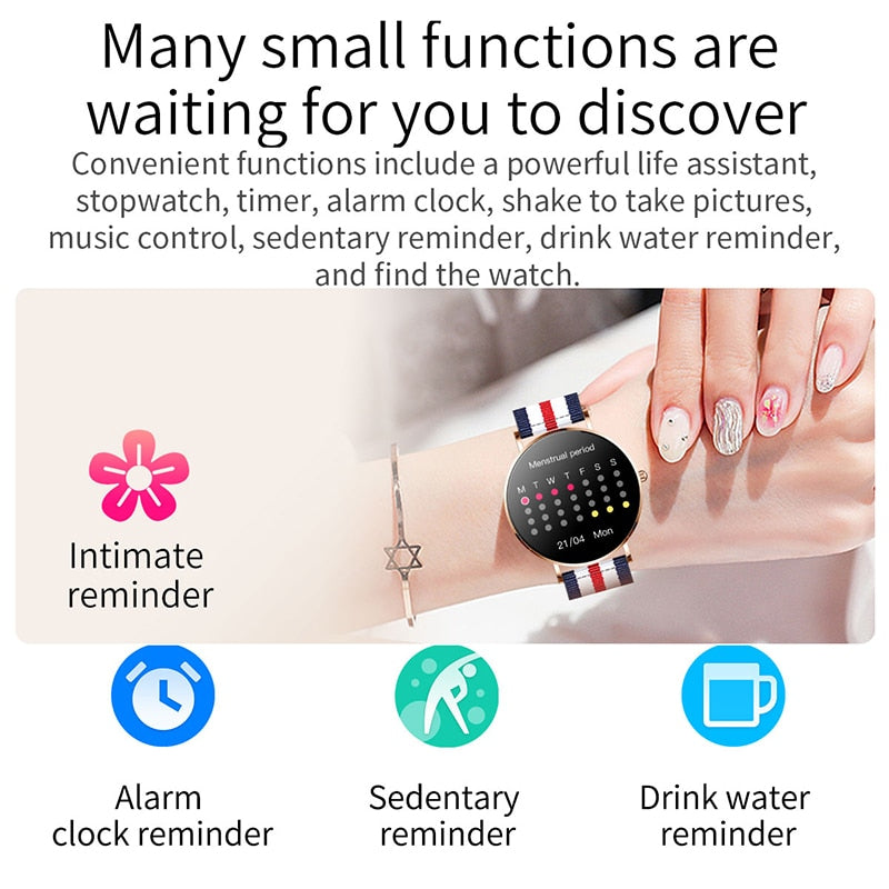 Women Ultra Thin Smart Watch | AMOLED 360*360 HD Call Reminder Always Show Time Smartwatch.