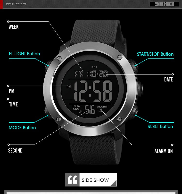Digital Men's Watch | Waterproof LED Digital Sports Casual Fashion Wristwatch.