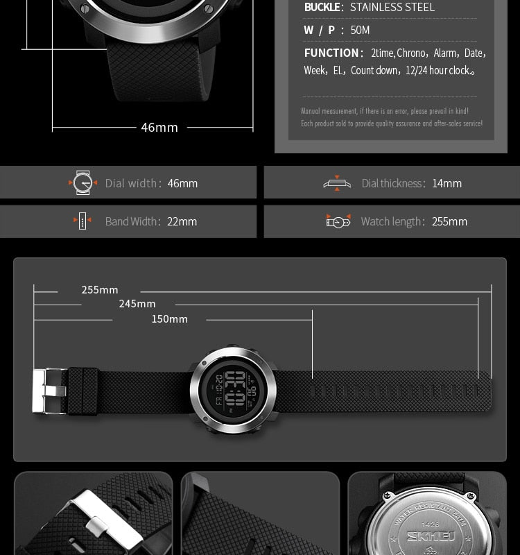 Digital Men's Watch | Waterproof LED Digital Sports Casual Fashion Wristwatch.