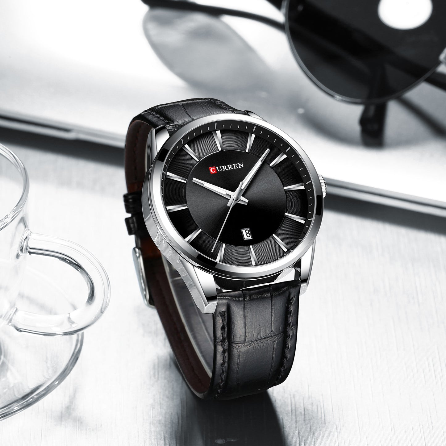 Men's Quartz Watch | Faux Leather Strap Business Luxury Top Brand Male Wristwatch.
