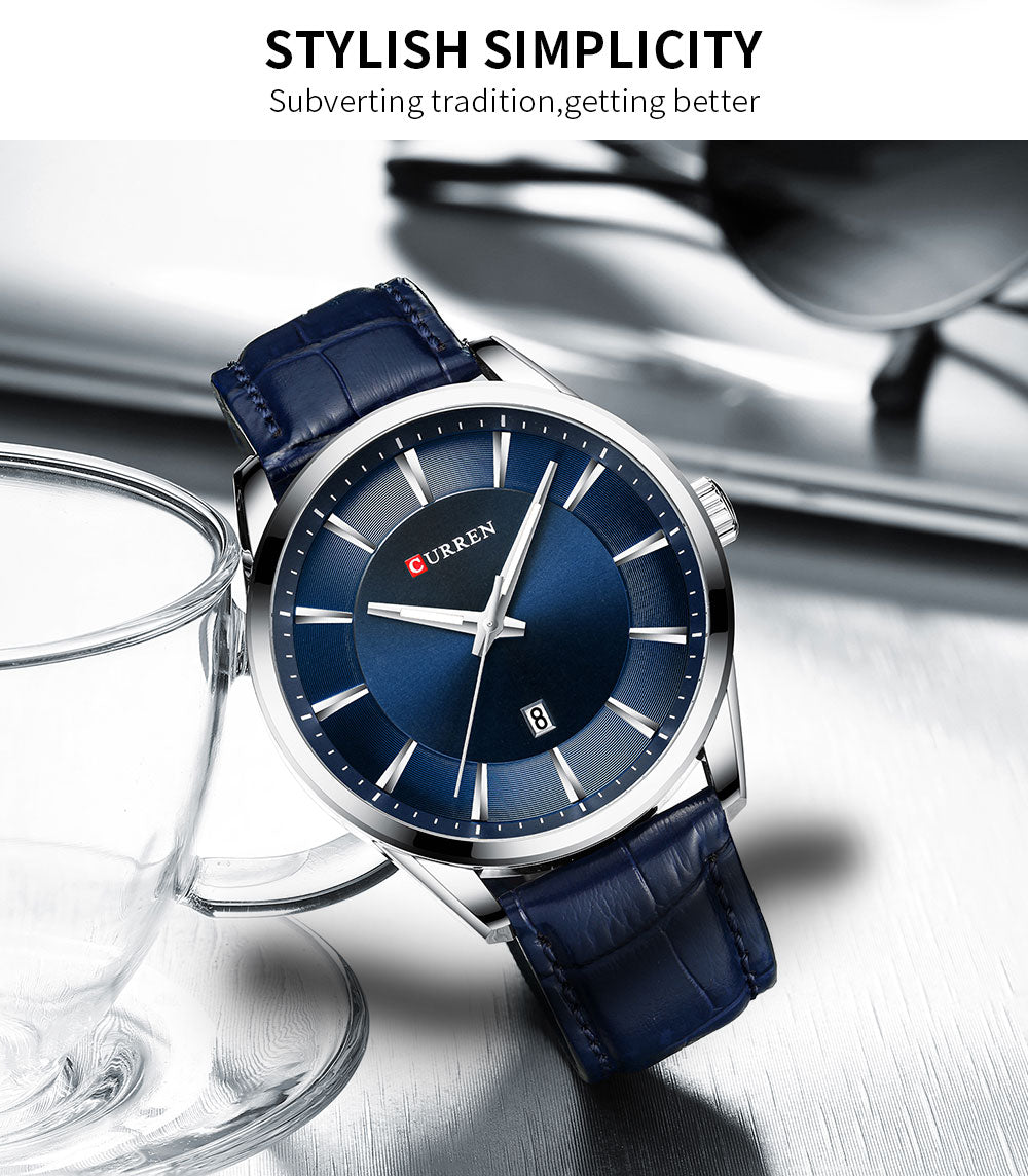 Men's Quartz Watch | Faux Leather Strap Business Luxury Top Brand Male Wristwatch.