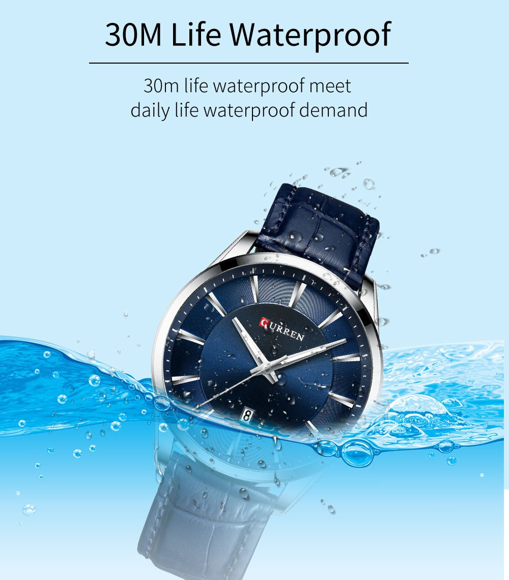 Men's Quartz Watch | Faux Leather Strap Business Luxury Top Brand Male Wristwatch.