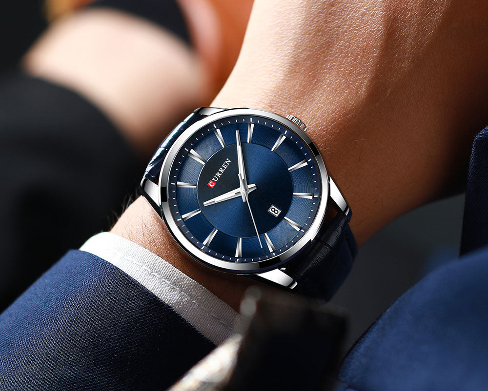 Men's Quartz Watch | Faux Leather Strap Business Luxury Top Brand Male Wristwatch.