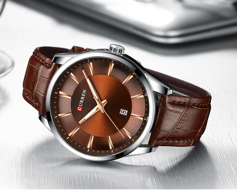 Men's Quartz Watch | Faux Leather Strap Business Luxury Top Brand Male Wristwatch.
