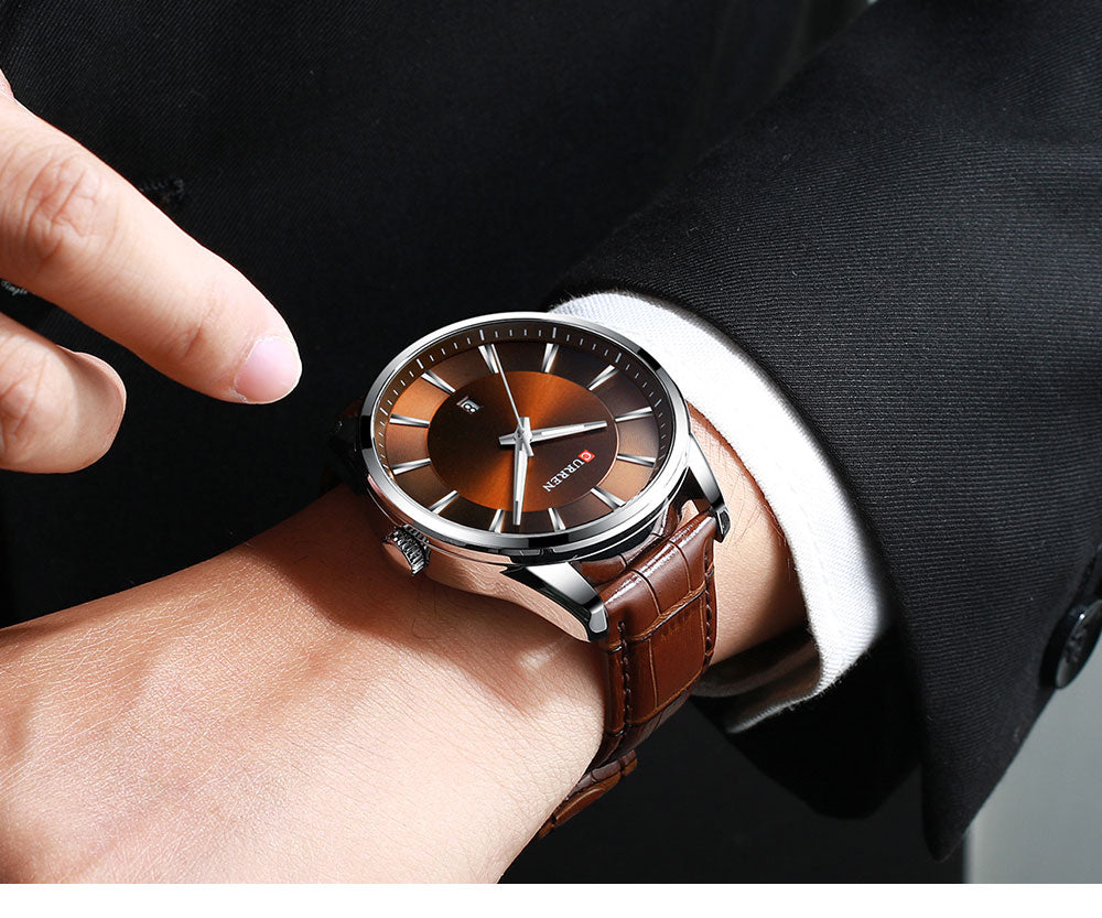 Men's Quartz Watch | Faux Leather Strap Business Luxury Top Brand Male Wristwatch.