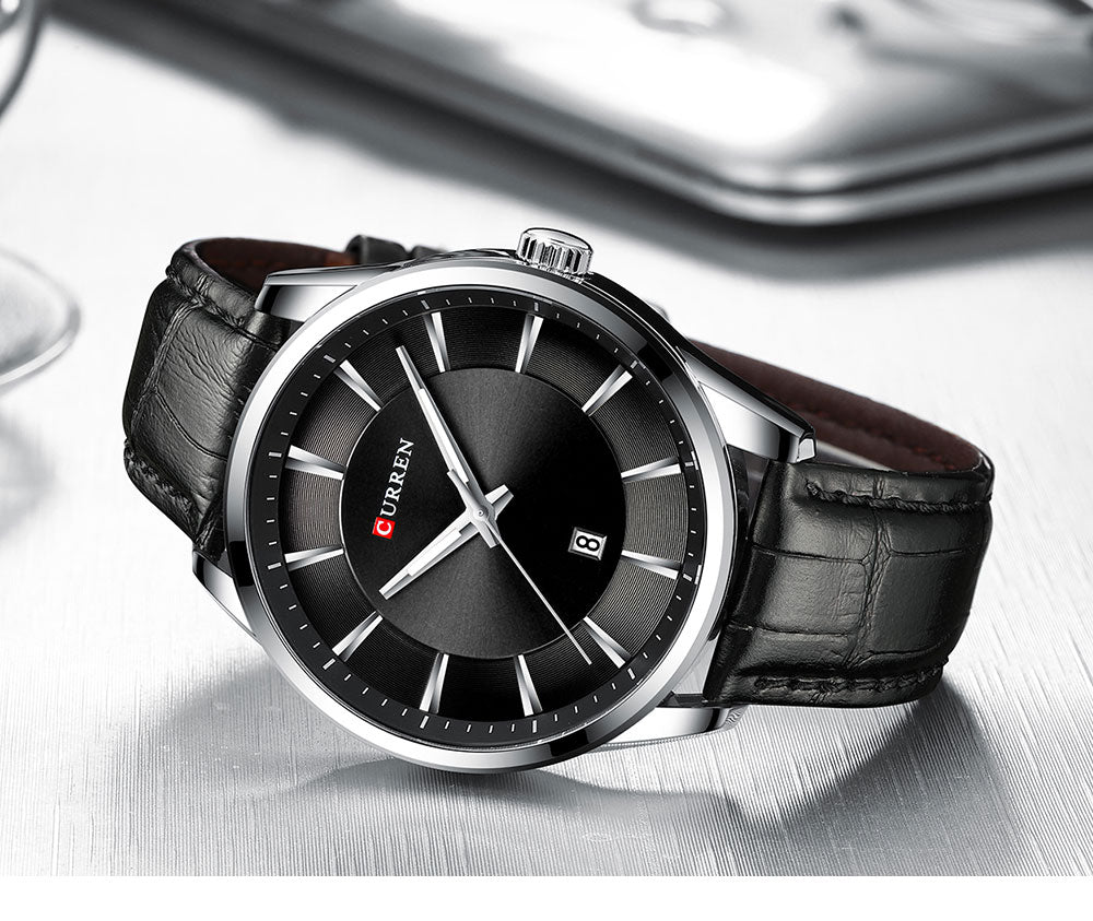 Men's Quartz Watch | Faux Leather Strap Business Luxury Top Brand Male Wristwatch.