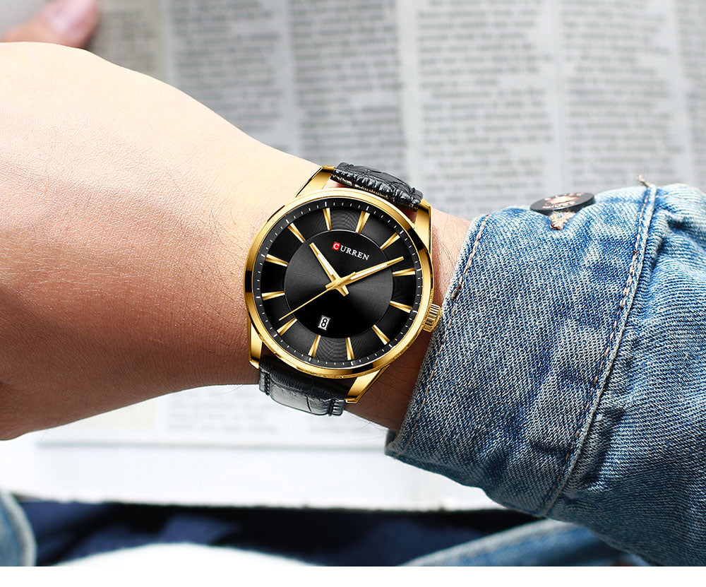 Men's Quartz Watch | Faux Leather Strap Business Luxury Top Brand Male Wristwatch.