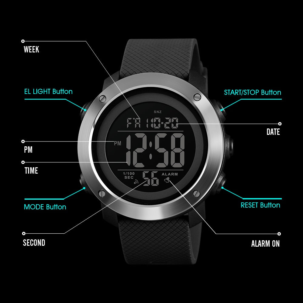 Digital Men's Watch | Waterproof LED Digital Sports Casual Fashion Wristwatch.