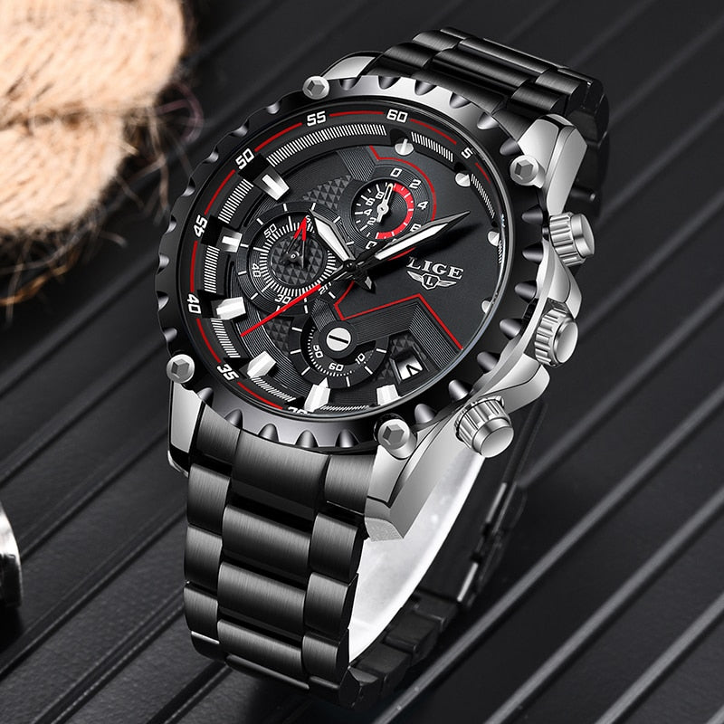 Men's Quartz Sports Watch | Luxury All Steel Military Army Waterproof Wristwatch.