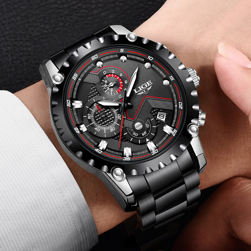 Men's Quartz Sports Watch | Luxury All Steel Military Army Waterproof Wristwatch.