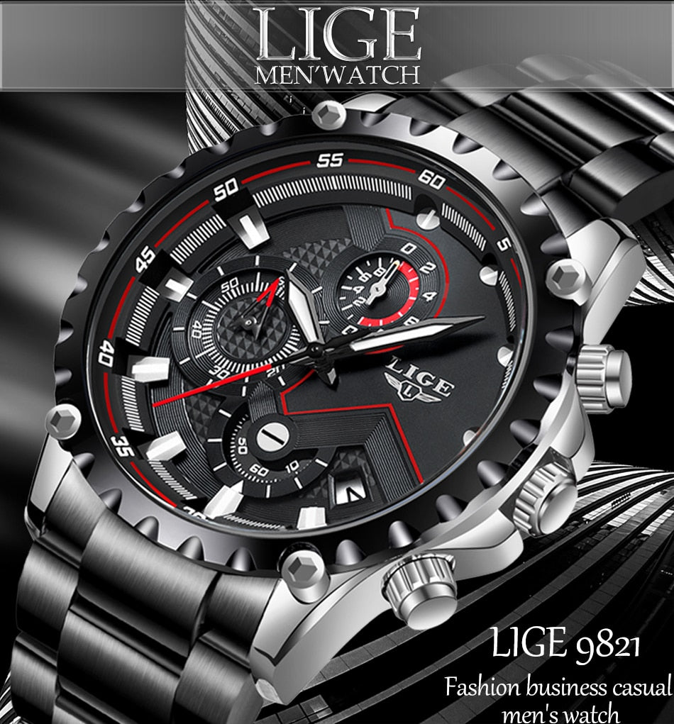 Men's Quartz Sports Watch | Luxury All Steel Military Army Waterproof Wristwatch.
