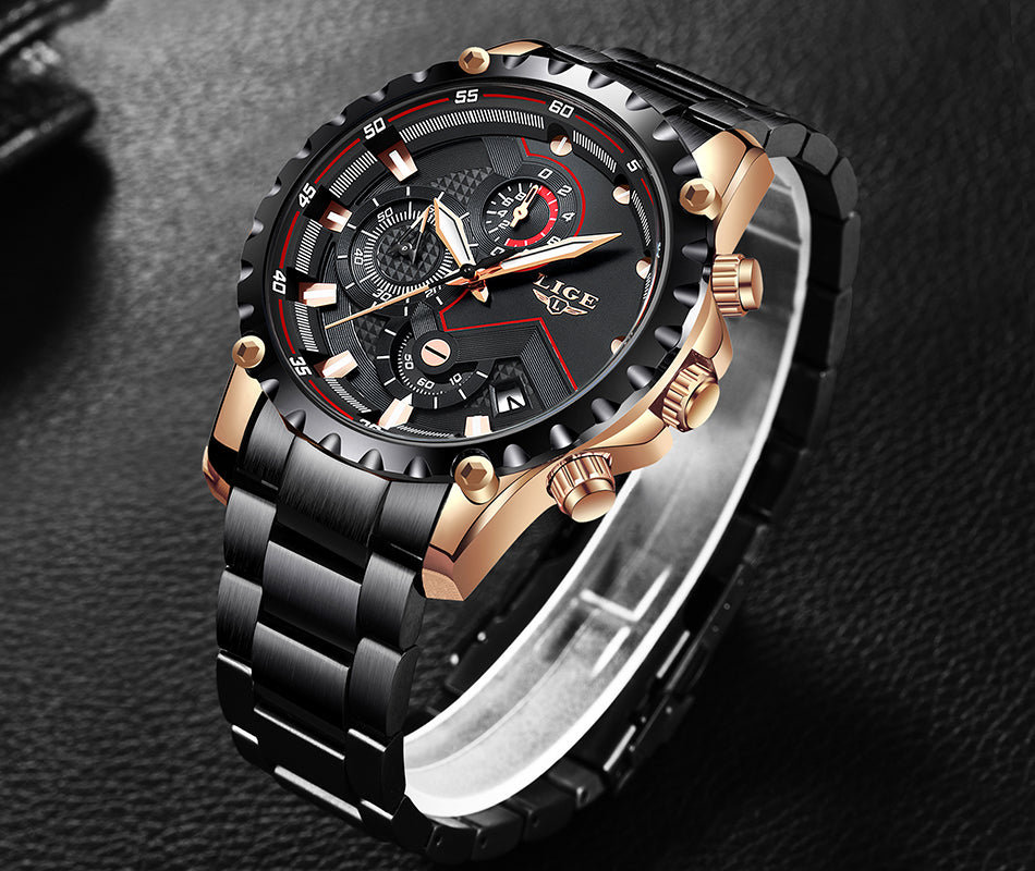 Men's Quartz Sports Watch | Luxury All Steel Military Army Waterproof Wristwatch.