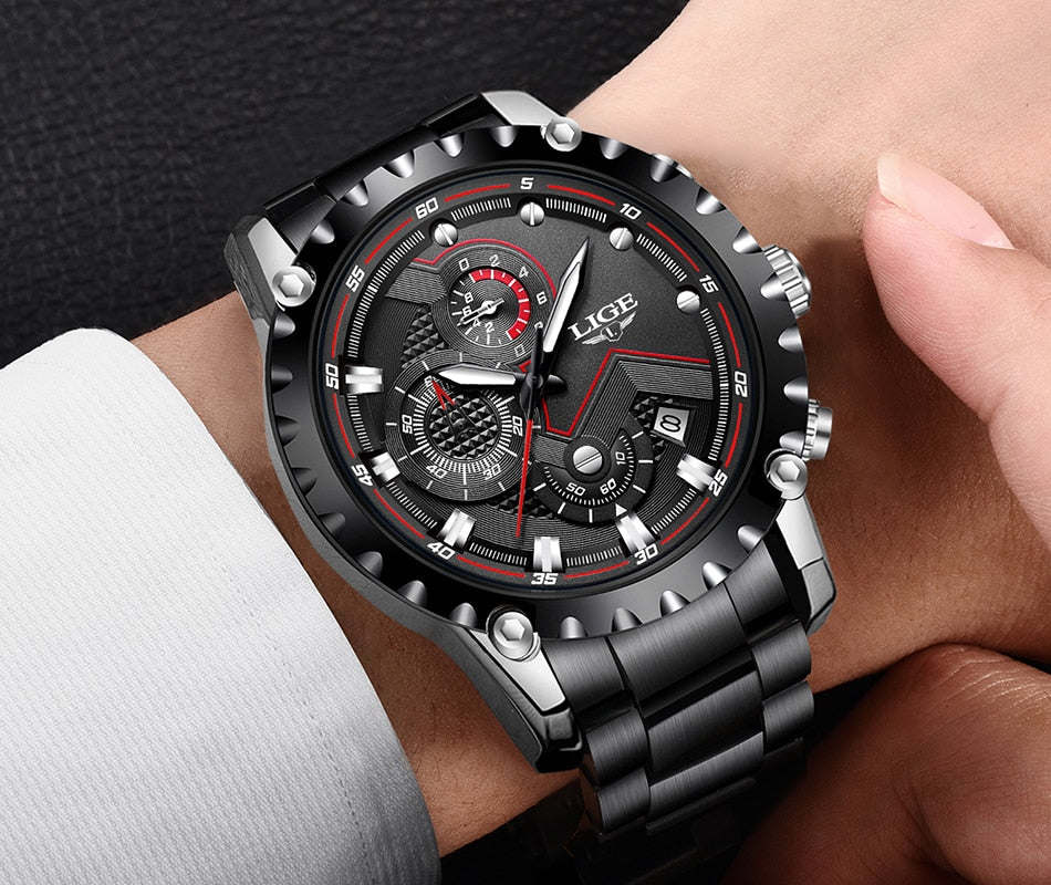 Men's Quartz Sports Watch | Luxury All Steel Military Army Waterproof Wristwatch.