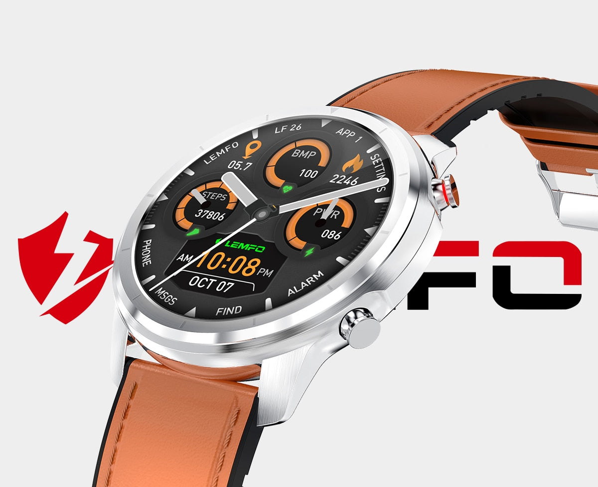 Men's Waterproof Smartwatch | Bluetooth 5.0 Full Touch 360*360 HD Amoled Screen Smart Watch.