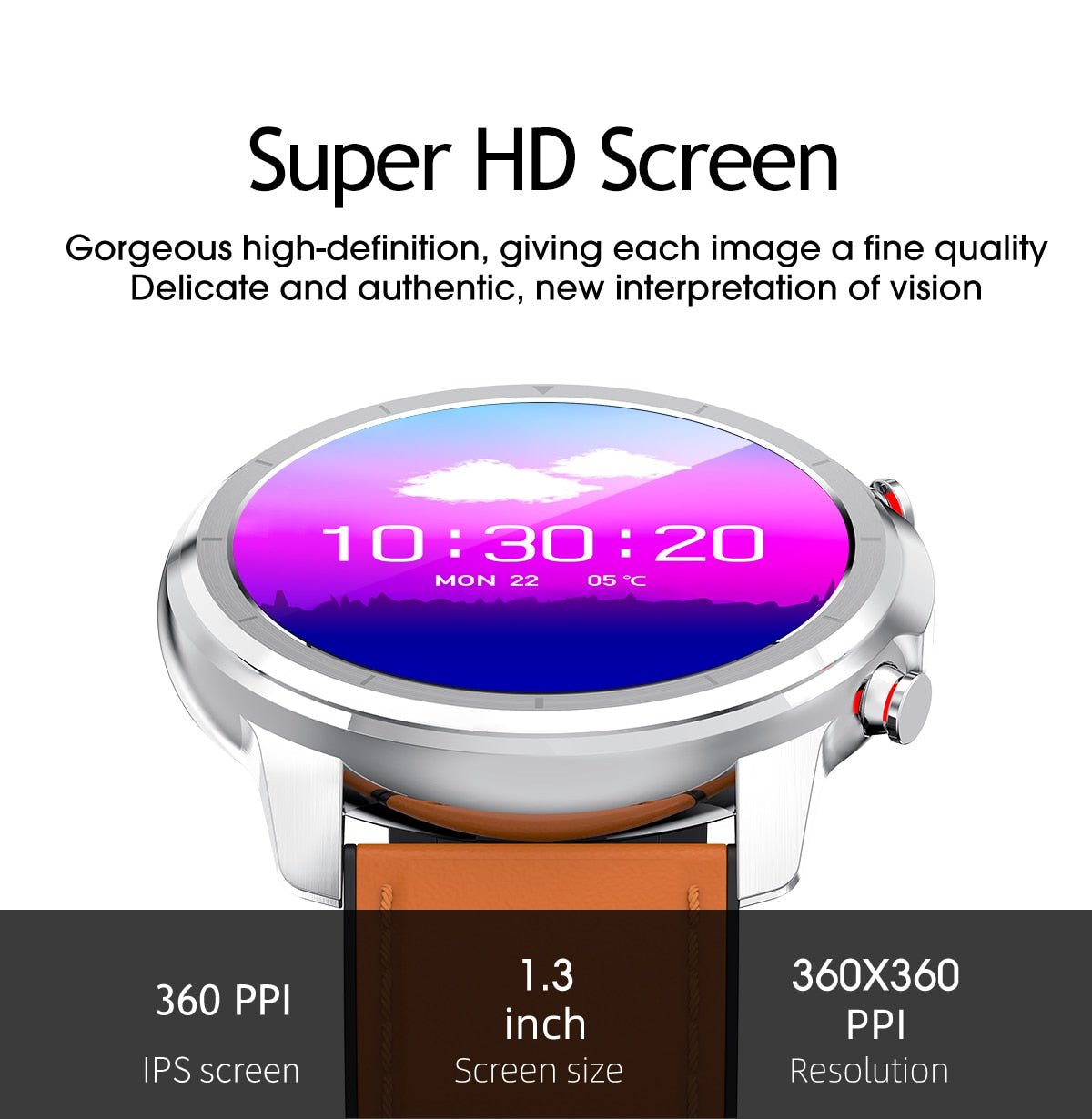 Men's Waterproof Smartwatch | Bluetooth 5.0 Full Touch 360*360 HD Amoled Screen Smart Watch.