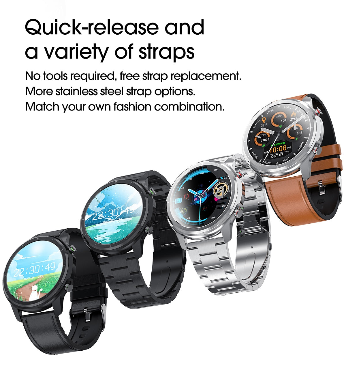 Men's Waterproof Smartwatch | Bluetooth 5.0 Full Touch 360*360 HD Amoled Screen Smart Watch.