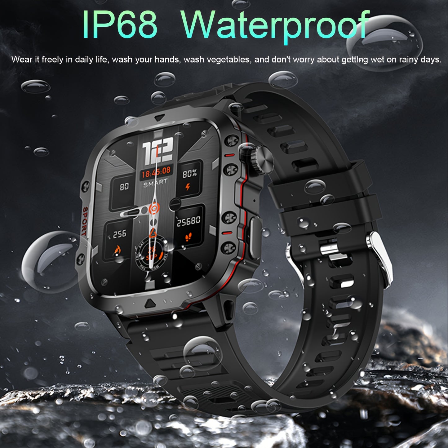 Men's Smart Watch | Wireless Talk, AI Voice, 100+ Sports Modes, 3ATM Waterproof