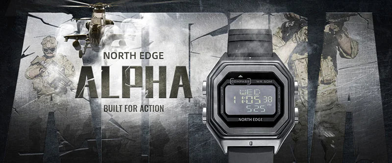 Men's Dive Sports Digital Watch | Military Luxury Full Steel Waterproof 200m Compass Altimeter