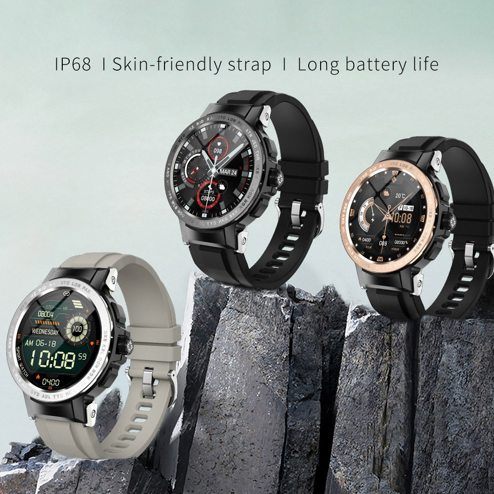 Android iOS Fitness Smartwatch | IP68 Waterproof, Heart Rate Monitor, 24 Exercise Modes