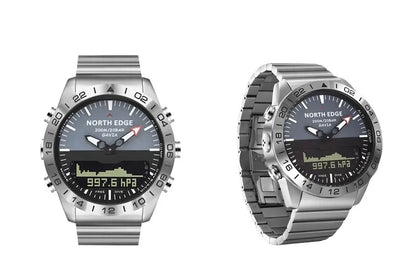 Men's Dive Sports Digital Watch | Military Luxury Full Steel Waterproof 200m Compass Altimeter