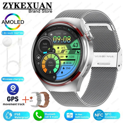 Smart Watch Men AMOLED HD Screen GPS NFC Bluetooth Call Heart Rate Sport Tracker